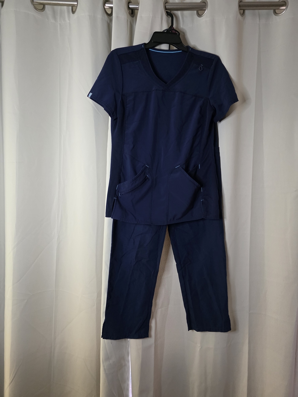 Women's Navy Blue Medical Scrub Top & Pants Set